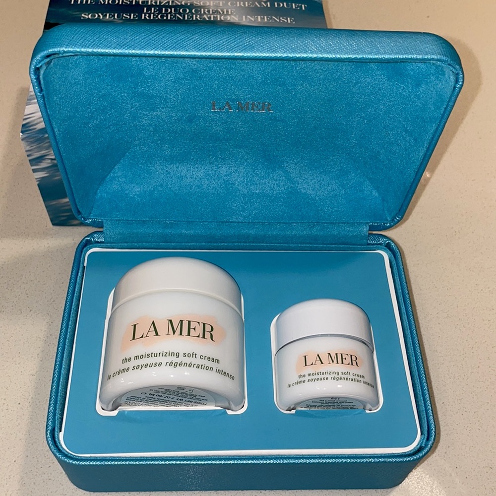 La Mer jars with case, empty